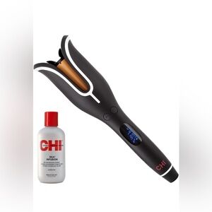 CHI Spin N Curl Curling Iron & Chi Silk Infusion Kit, Black